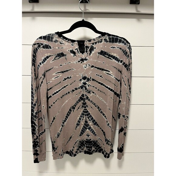 Young Fabulous & Broke Tie Dye Long Sleeve Top Linen Blend Size XS - Picture 2 of 7